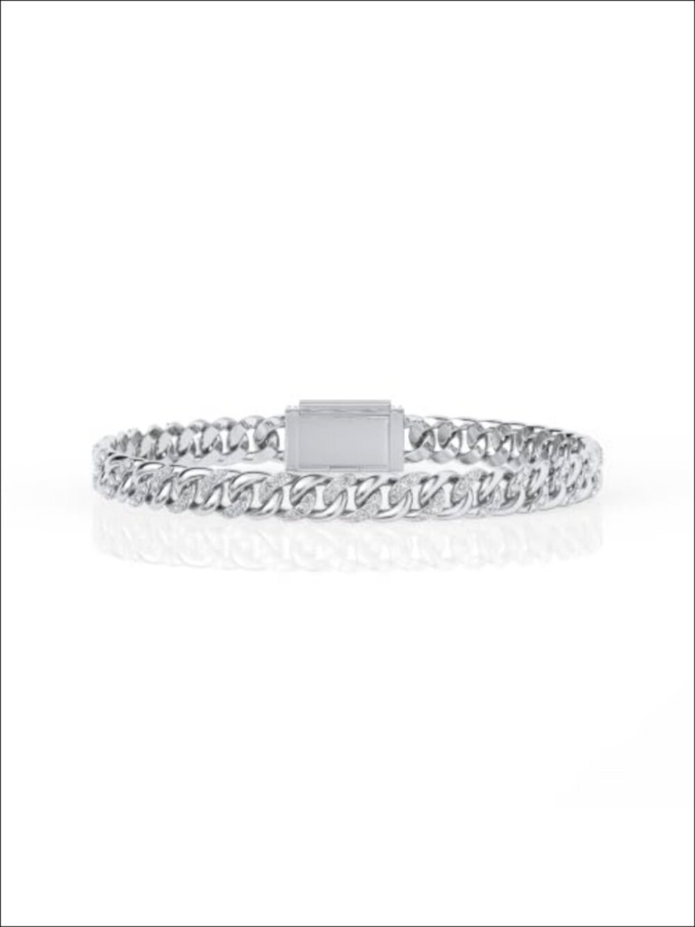 Men's Sterling Silver Lab Grown Diamond Cuban Link Bracelet 3 Ct